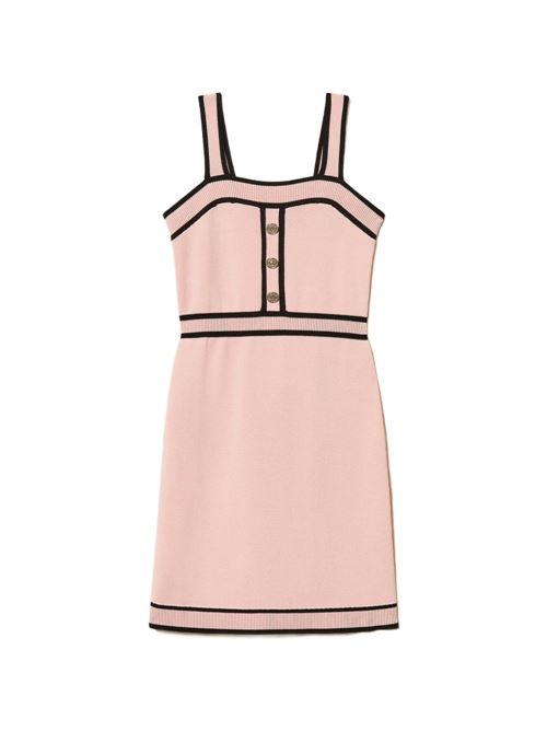 Abito bambina Twinset rosa e nero con stampa TWINSET Kids | 261GJ307113197